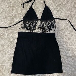 Black skirt set